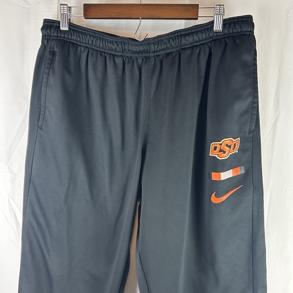 Nike Oklahoma State Cowboys Sweatpants Black Mens 2XL Dri Fit Pockets 865716 - Picture 2 of 13